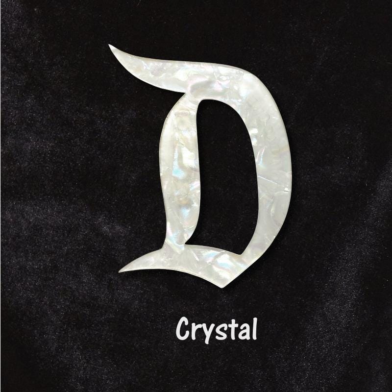 White Hues of Acrylic D Brooch