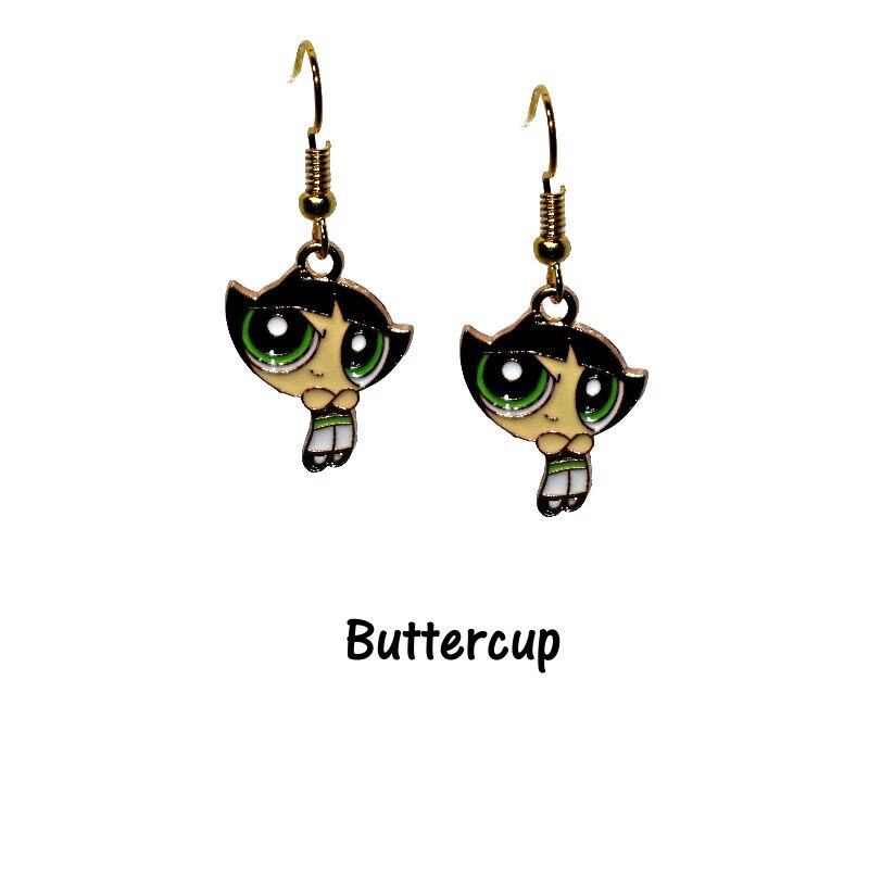Power Puff Girls Earrings - Cartoon Puff Girls