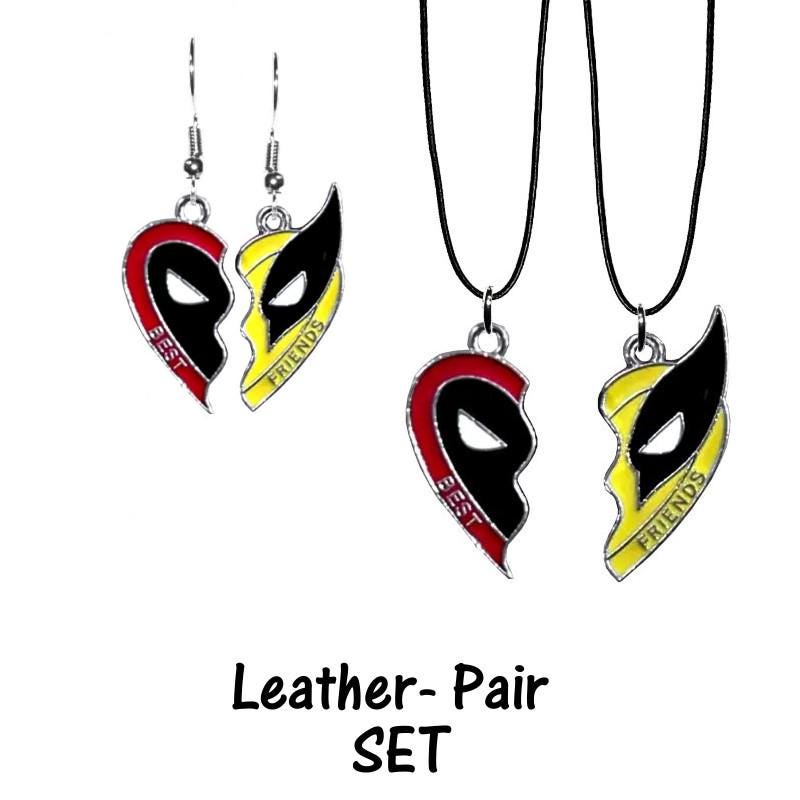 Best Friends Dead Pool and Wolverine Necklace and/or Earrings