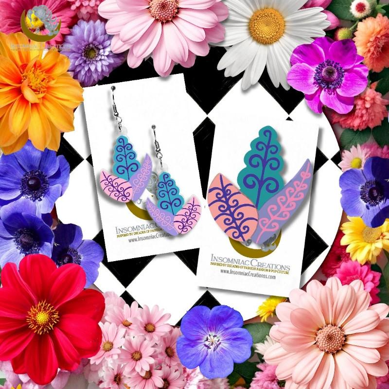 Mad Tea Party Leaves Earrings or Brooch - Wonderland Inspired