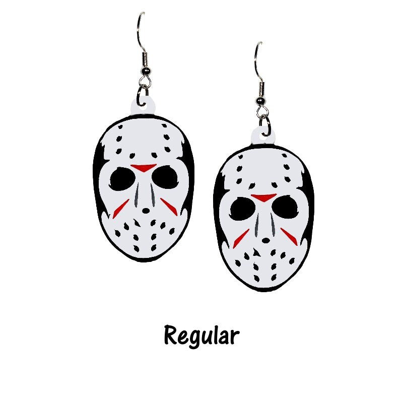 Jason Mask Earrings - Friday the 13th Spooky Scary Movie Goth Jewelry Earrings