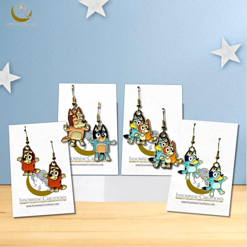 Bluey and Bingo Earrings - Bluey Dog - Disney Inspired
