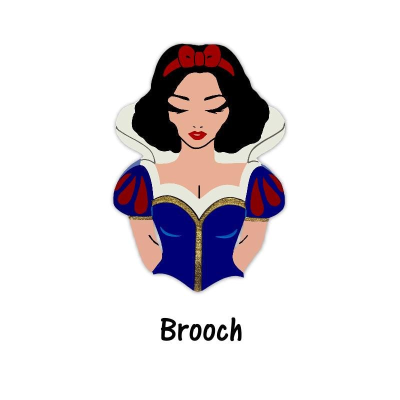 Snow White Earrings and/or Brooch- Snow White Inspired Fairy tale