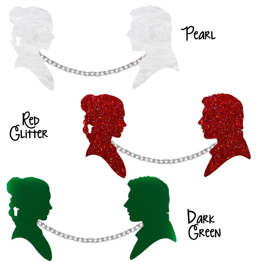Han Solo and Leia Silhouette Sweater Guards - STAR WARS pin guards ~ geeky chic girl ~ Star Wars fan