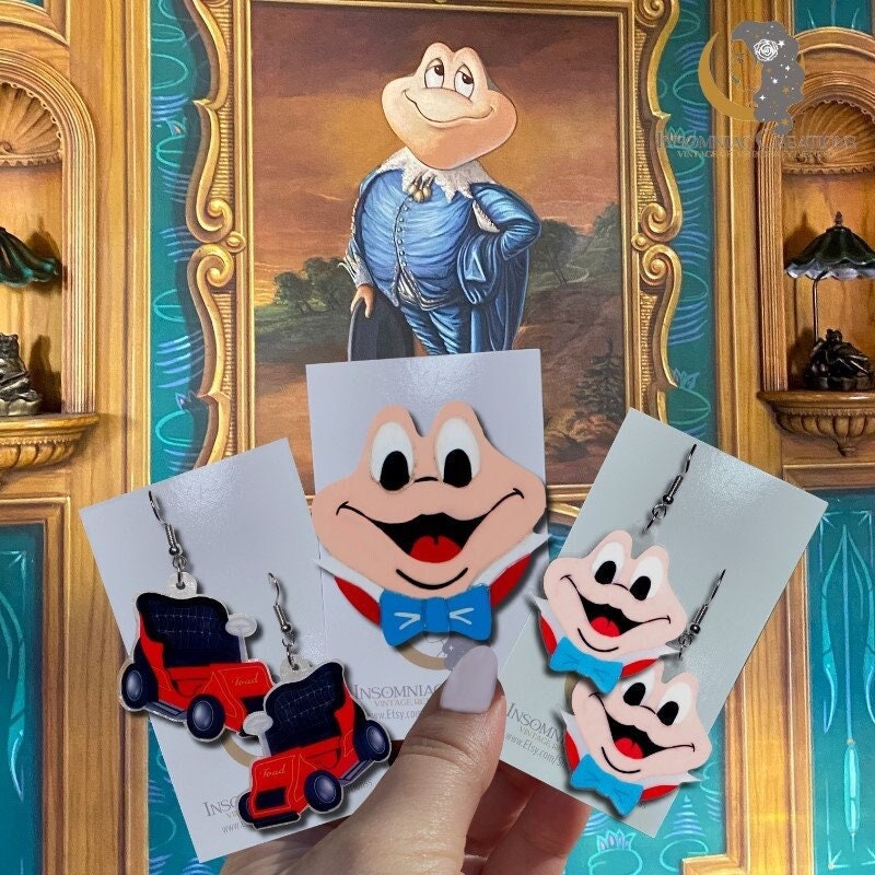 Wild Mr Toad Acrylic Brooch or Earrings- Pin Disney Attractions