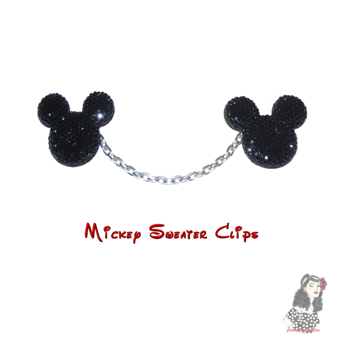 Dazzle Mickey Mouse Sweater Guards Clips Pins - Cardigan Clips - Disney bound