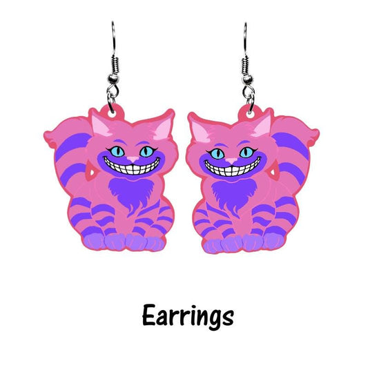 Cheshire Cat Earrings or Brooch - Wonderland Inspired