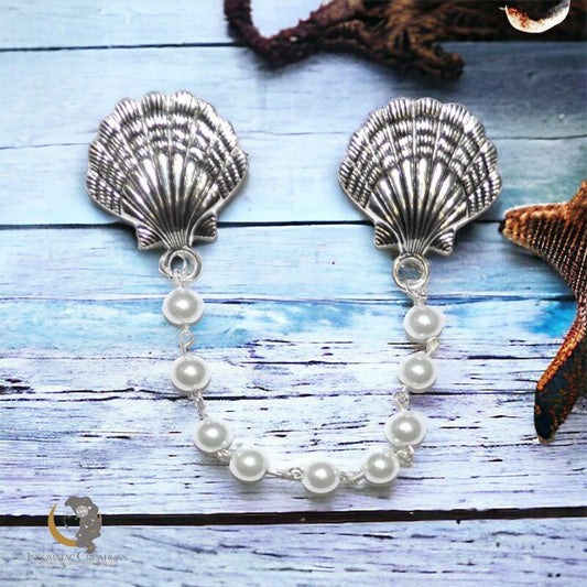 Metal Seashell Sweater Clips - Cardigan Clips Sweater Guards Collar Clips Ocean Nautical