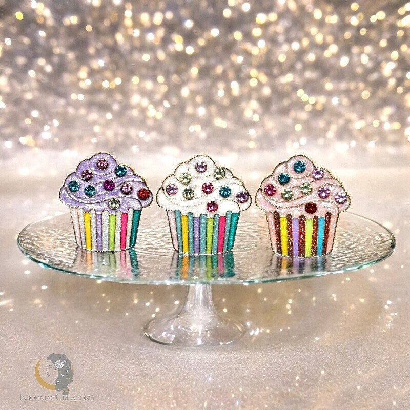 Metal Cupcake Brooches - Dessert Love