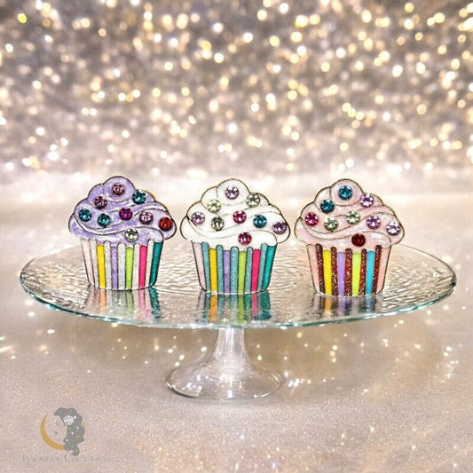 Metal Cupcake Brooches - Dessert Love