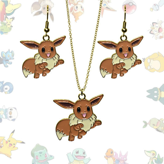 Eevee Earrings or Necklace - Pokemon