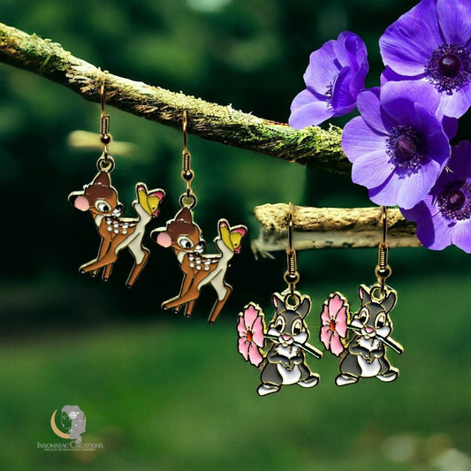 Bambi or Thumper Character Earrings - Disneyland Inspired jewelry - Disney Inspired