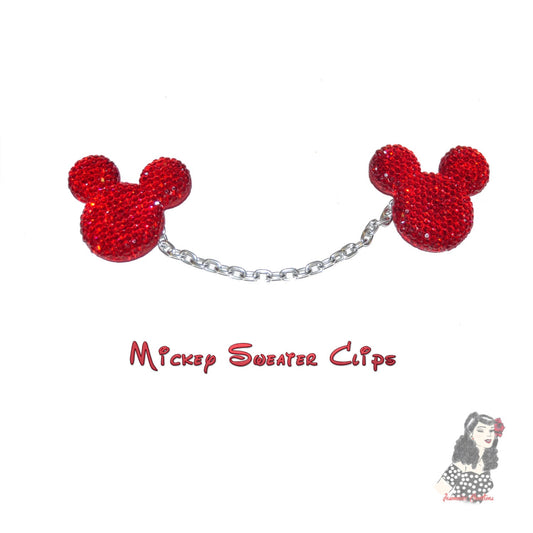 Dazzle Mickey Mouse Sweater Guards Clips Pins - Cardigan Clips - Disney bound
