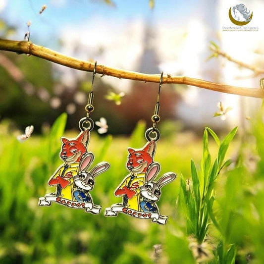 Judy Hopps and Nick Earrings - Zootopia Disneyland Inspired jewelry - Disney Inspired