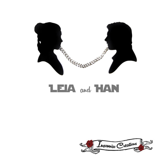 Han Solo and Leia Silhouette Sweater Guards - STAR WARS pin guards ~ geeky chic girl ~ Star Wars fan