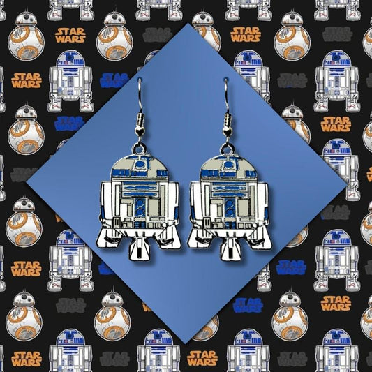 R2-D2 Enamel Earrings - Star Wars Droid R2D2
