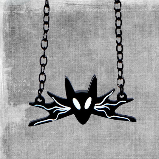 Jack Bat Tie NBC Necklace or Brooch Acrylic Resin ~ geeky goth rockabilly girl ~ disney fan