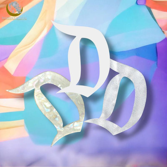 White Hues of Acrylic D Brooch