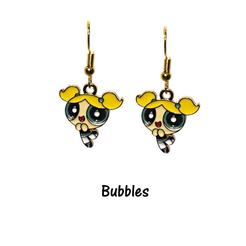 Power Puff Girls Earrings - Cartoon Puff Girls