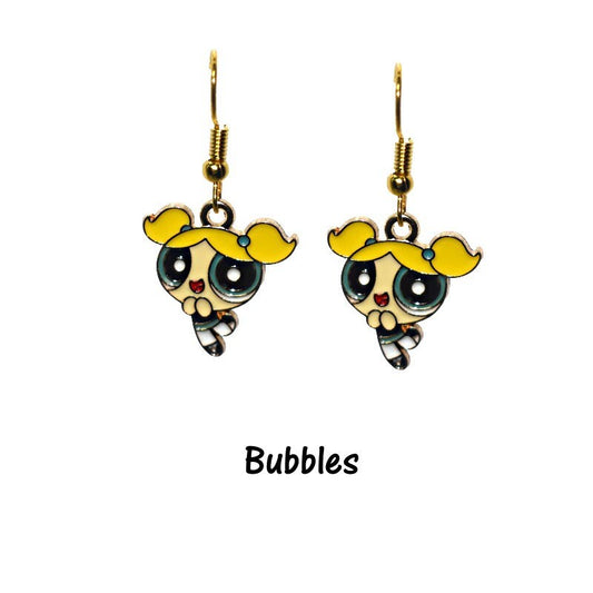 Power Puff Girls Earrings - Cartoon Puff Girls