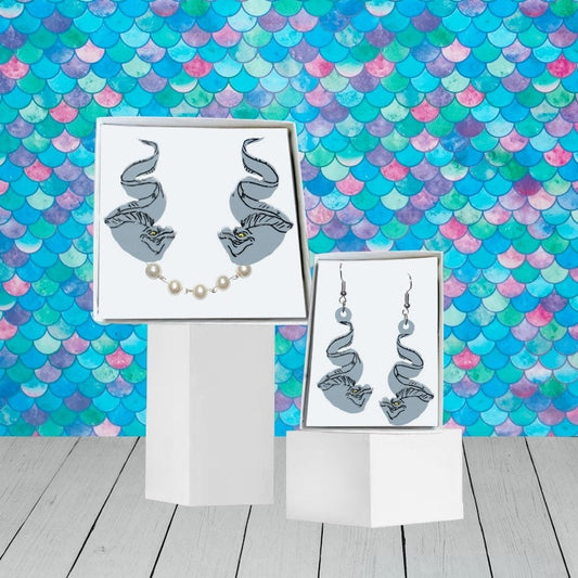 Flotsam and Jetsam Eel Sweater Clips - Cardigan Clips Sweater Guards Collar Clips Ursula Little Mermaid