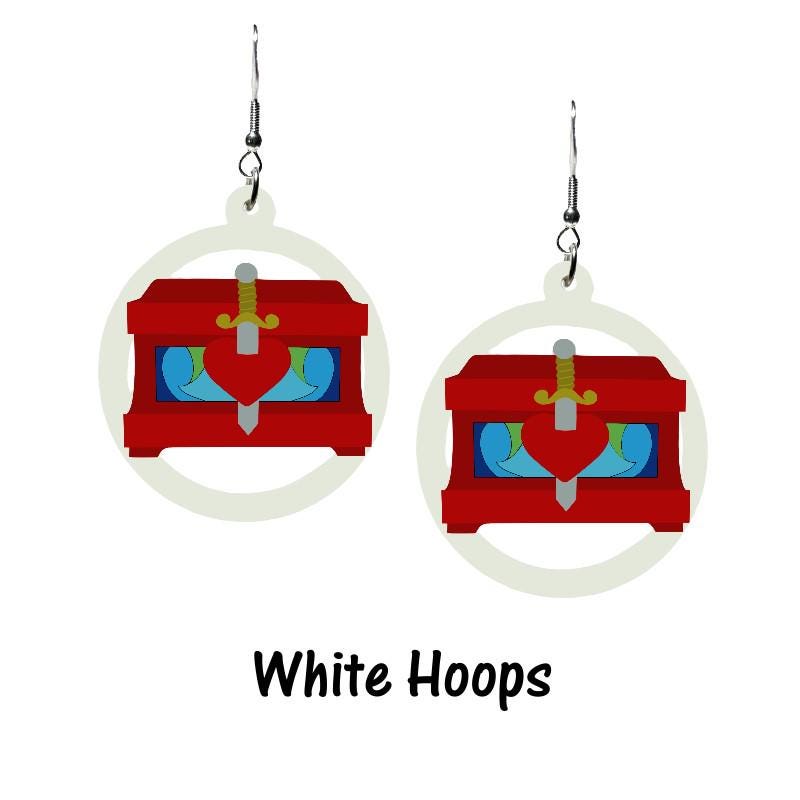 Evil Queen Heart Box Hoop Earrings - Snow White Inspired Evil Queen