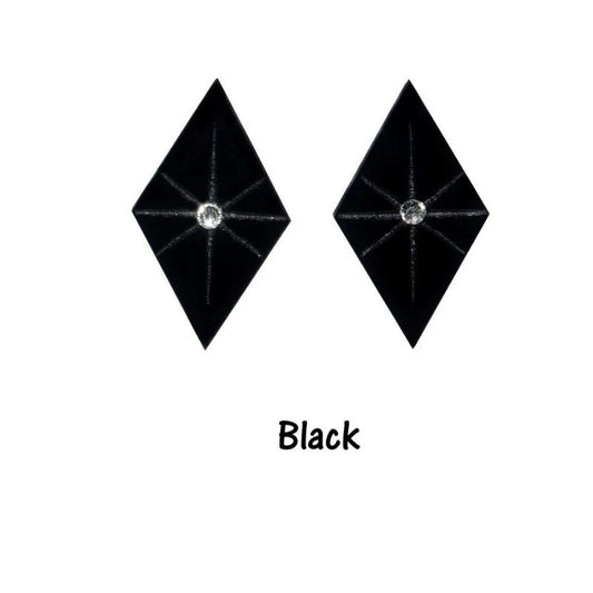 Atomic Diamond Earrings with Crystal Stone