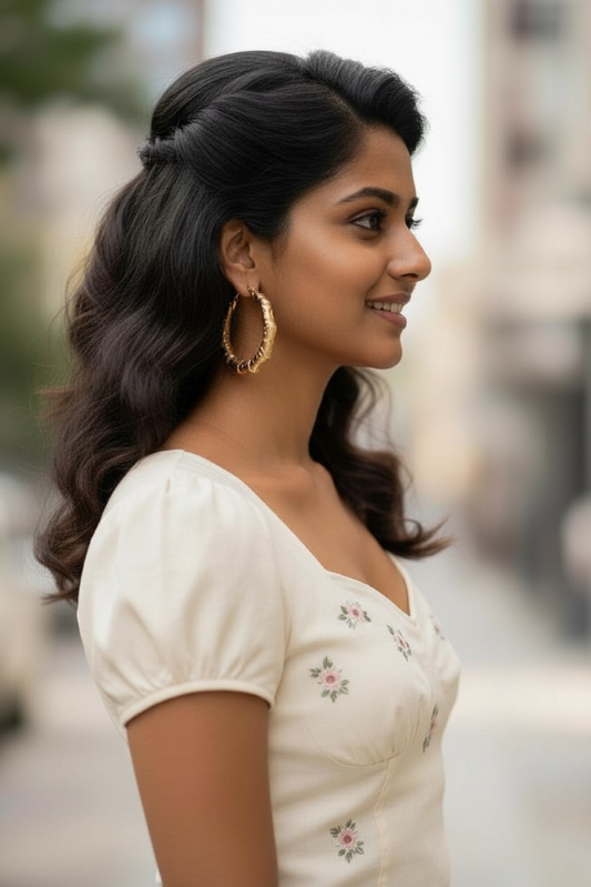 Bamboo Hoop Earrings