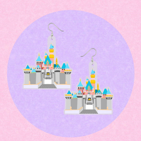 Sleeping Beauty Castle Acrylic Earrings ~ Happiest Castle DL