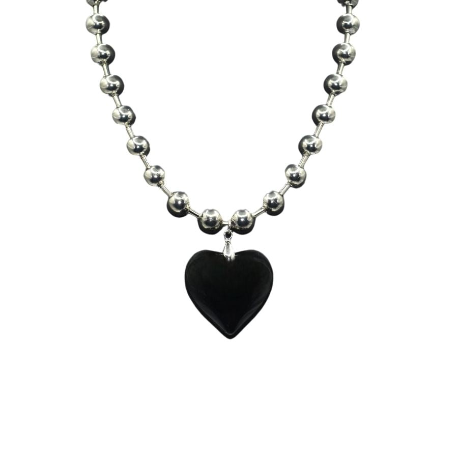 Pinup Goth Heart Necklace