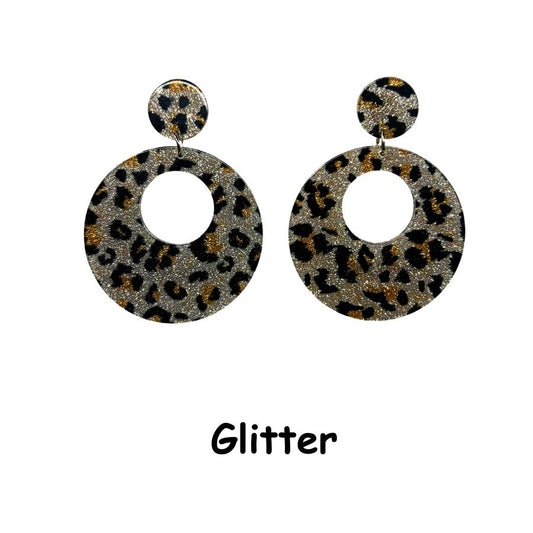 Animal Print Hoop Earrings - Leopard Cheetah