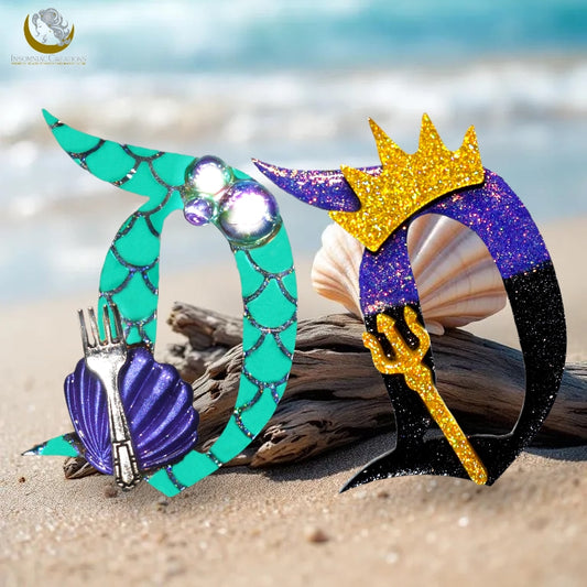 Little Mermaid Themed D Brooch - Ariel Ursula