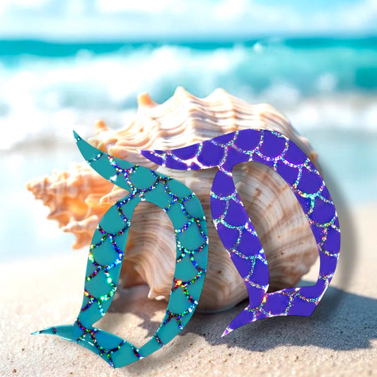 Mermaid Themed D Brooch - Nautical Siren
