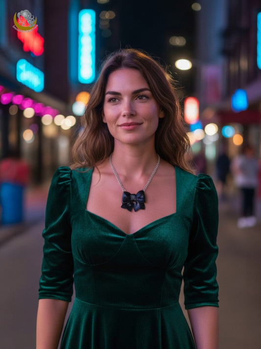 Sweet Bow Necklace - Hand Carved Bow