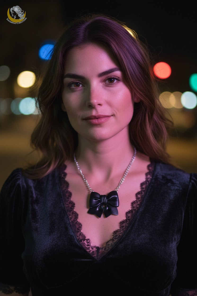 Sweet Bow Necklace - Hand Carved Bow