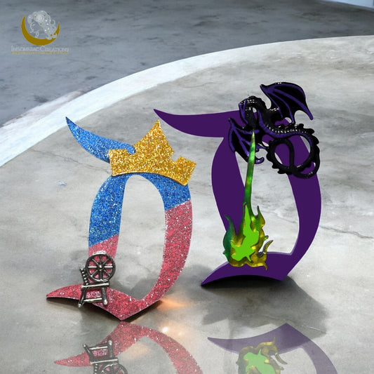Sleeping Beauty Themed D Brooch - Aurora Maleficent