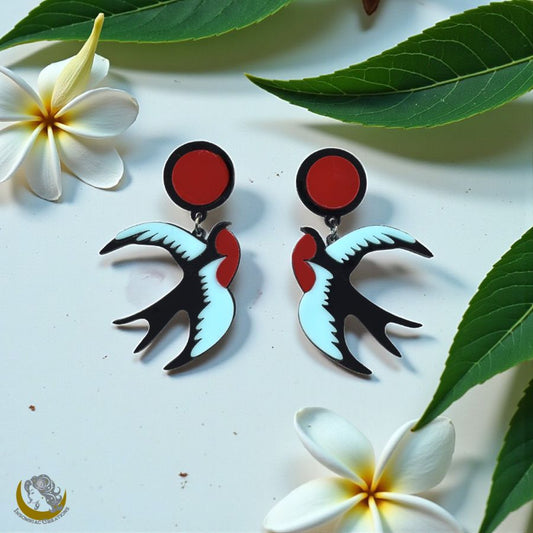 Vintage Sparrow Earrings- Vintage Retro Pin up Jewelry