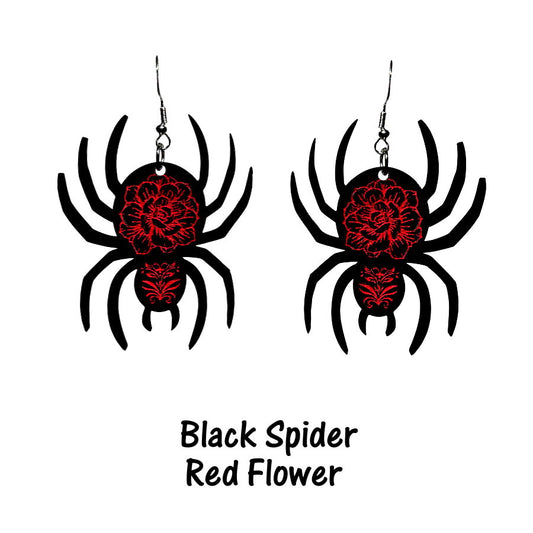 Spider Earrings - Acrylic Spooky Creepy