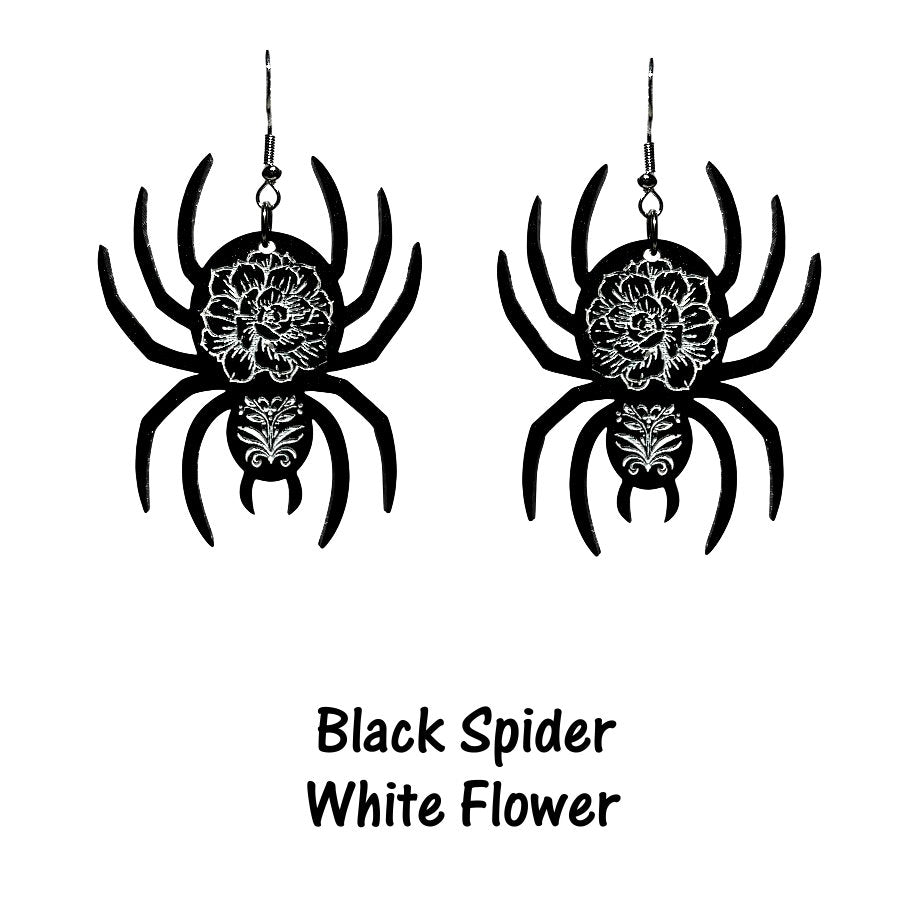 Spider Earrings - Acrylic Spooky Creepy