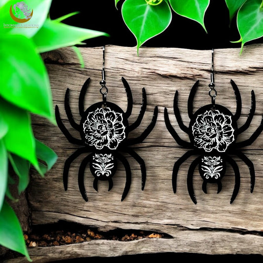 Spider Earrings - Acrylic Spooky Creepy