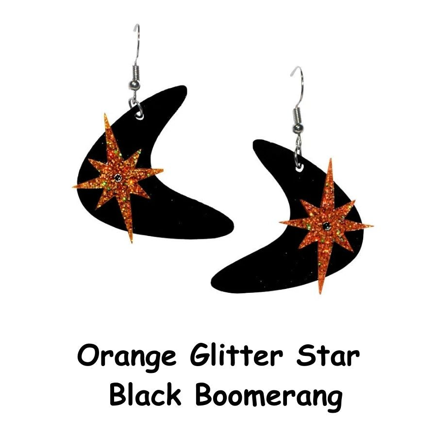 Stardust Retro Boomerang Earrings