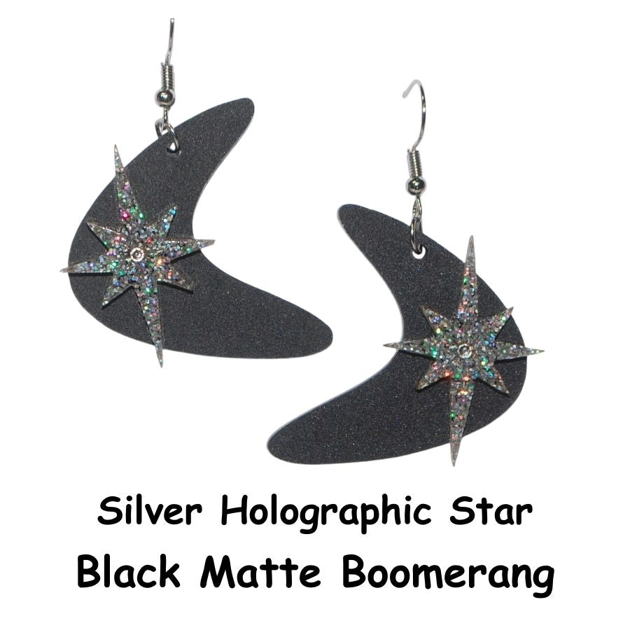 Stardust Retro Boomerang Earrings