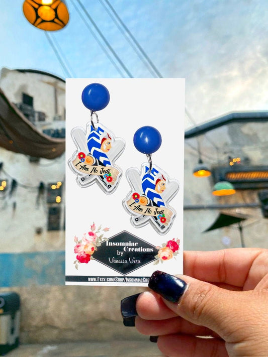 Ahsoka Original Artwork Earrings - I am no Jedi - Clone Wars - Mandalorian
