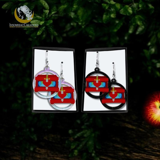 Evil Queen Heart Box Hoop Earrings - Snow White Inspired Evil Queen