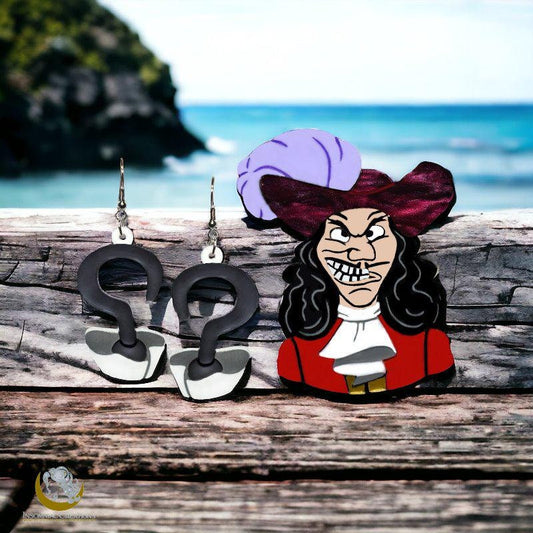 Captain Hook Brooch and/or Earrings
