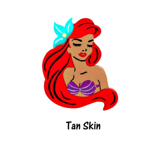 Ariel Inspired Acrylic Brooch - Pin Disney Princess Little Mermaid