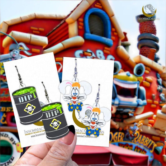 Roger Rabbit or DIP Earrings- Attractions Roger Rabbit Disneyland