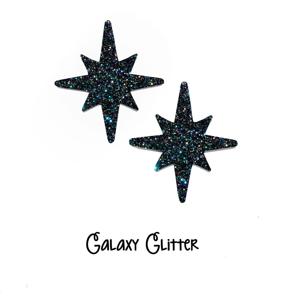 Stardust Acrylic Earrings Large - Retro, Vintage, Classic, Pinup Rockablilly Doll
